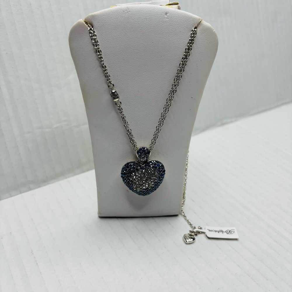New BRIGHTON Love Is All You Need Blue Ombré Crystal Heart Necklace